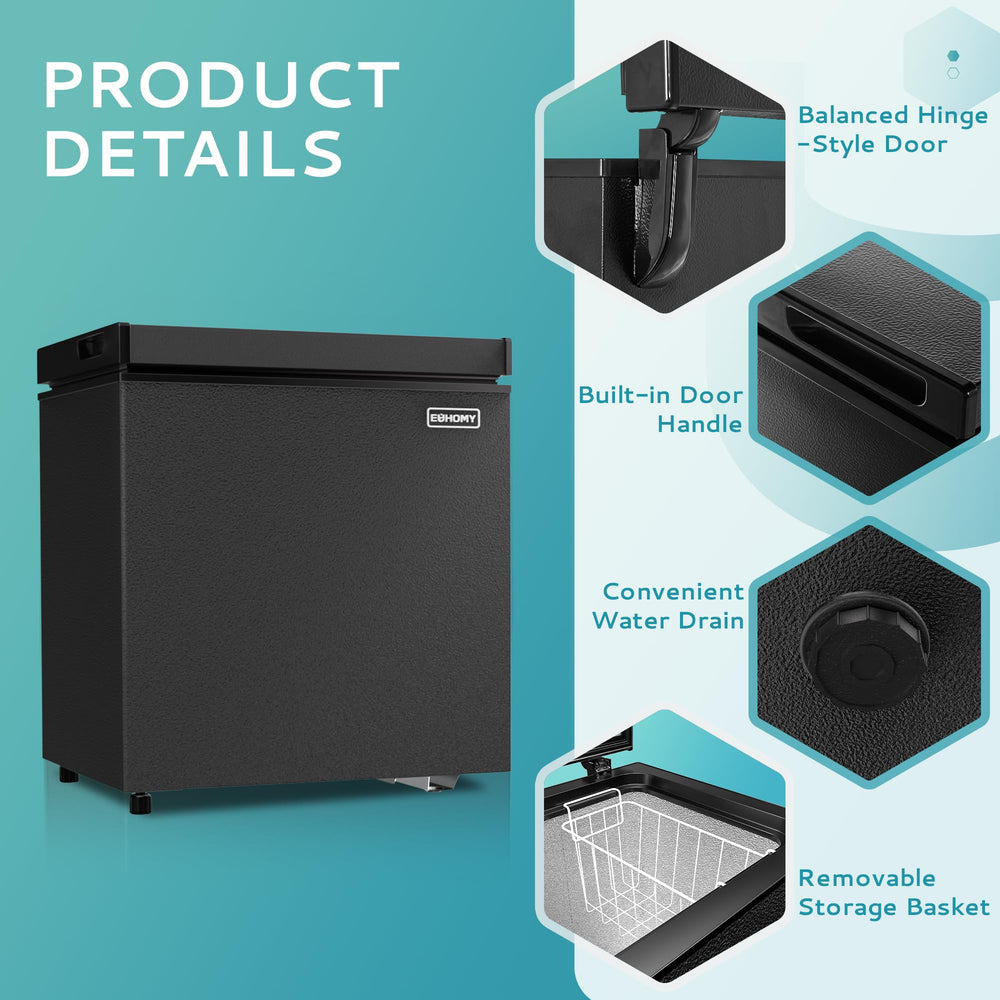 
                      
                        EUHOMY Chest Freezer with Removable Basket, Small Deep Freezer
                      
                    