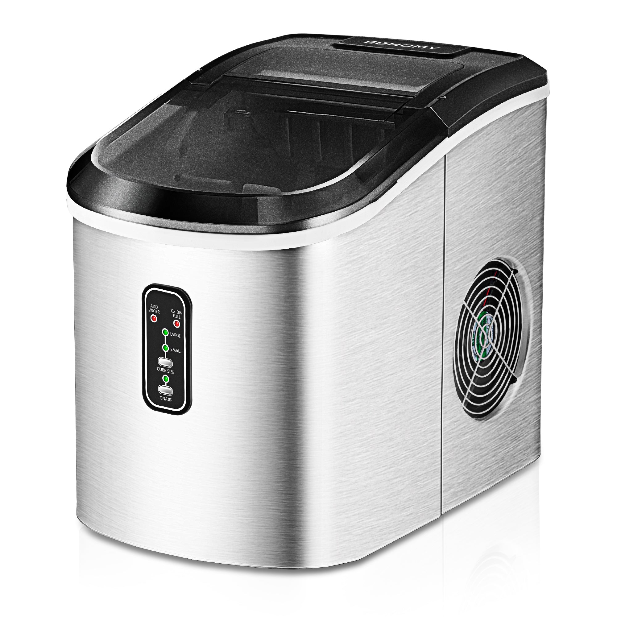 EUHOMY 15'' Bullet Quiet Easy to Clean Ice Maker Machine Includes 2 Bottles of Cleaner - Euhomy