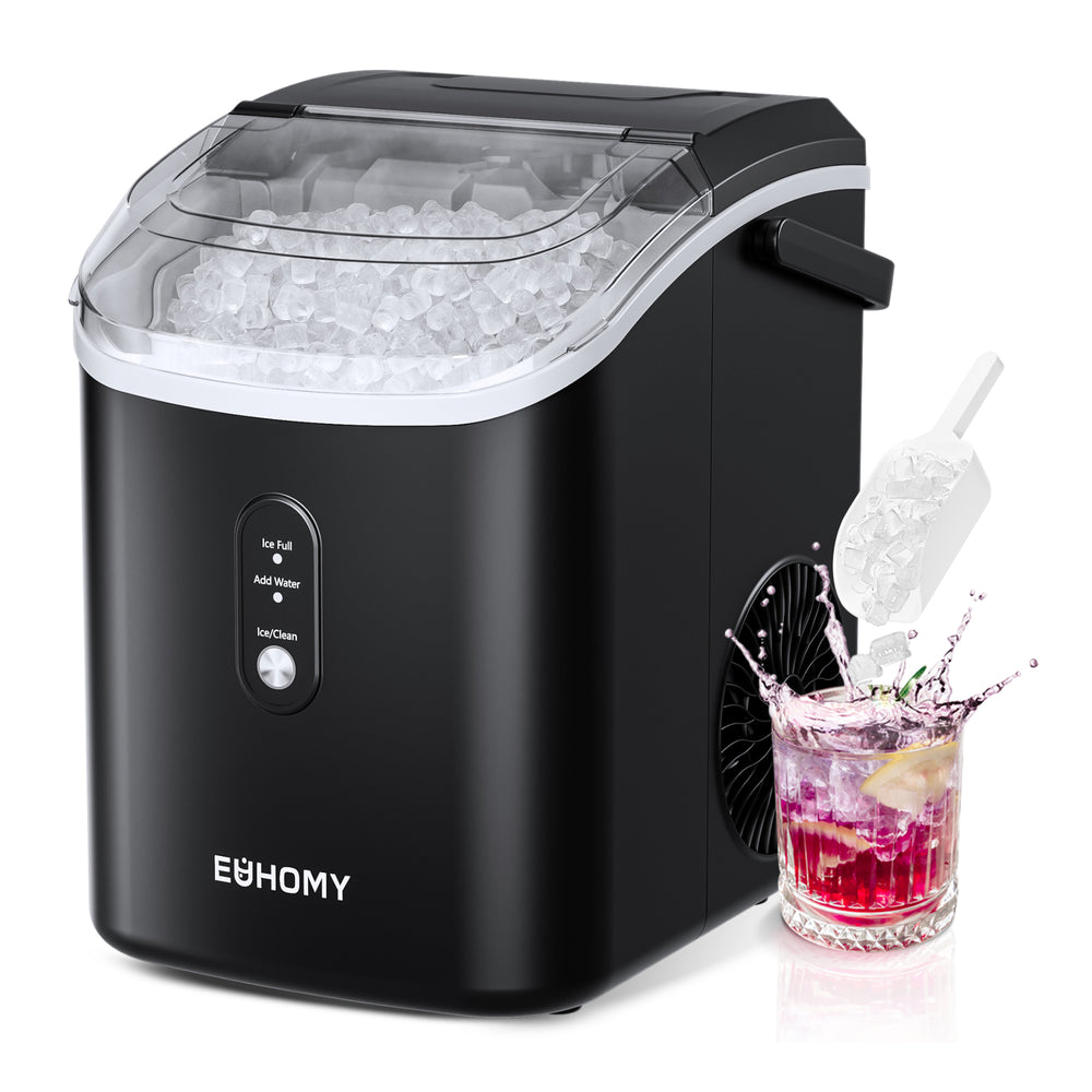 EUHOMY Auto-Cleaning 10'' Nugget Ice Countertop Ice Maker with Handle - Euhomy