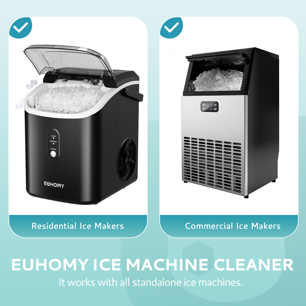 
                      
                        EUHOMY Ice Machine Cleaner Descaler, 16/32 Fl OZ Ice Maker Cleaner (4 Uses Per Bottle), Ideal Universal Descaling Solution for All Brands Ice Maker
                      
                    