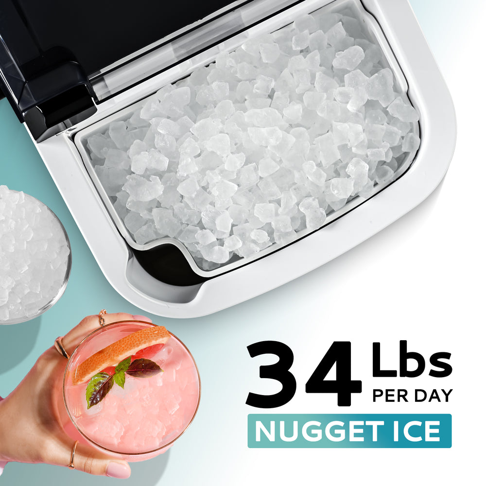 
                      
                        EUHOMY Auto-Cleaning 10'' Nugget Ice Countertop Ice Maker with Handle - Euhomy
                      
                    