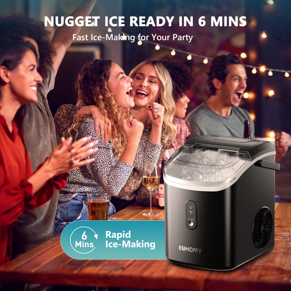 
                      
                        EUHOMY Auto-Cleaning 10'' Nugget Ice Countertop Ice Maker with Handle - Euhomy
                      
                    