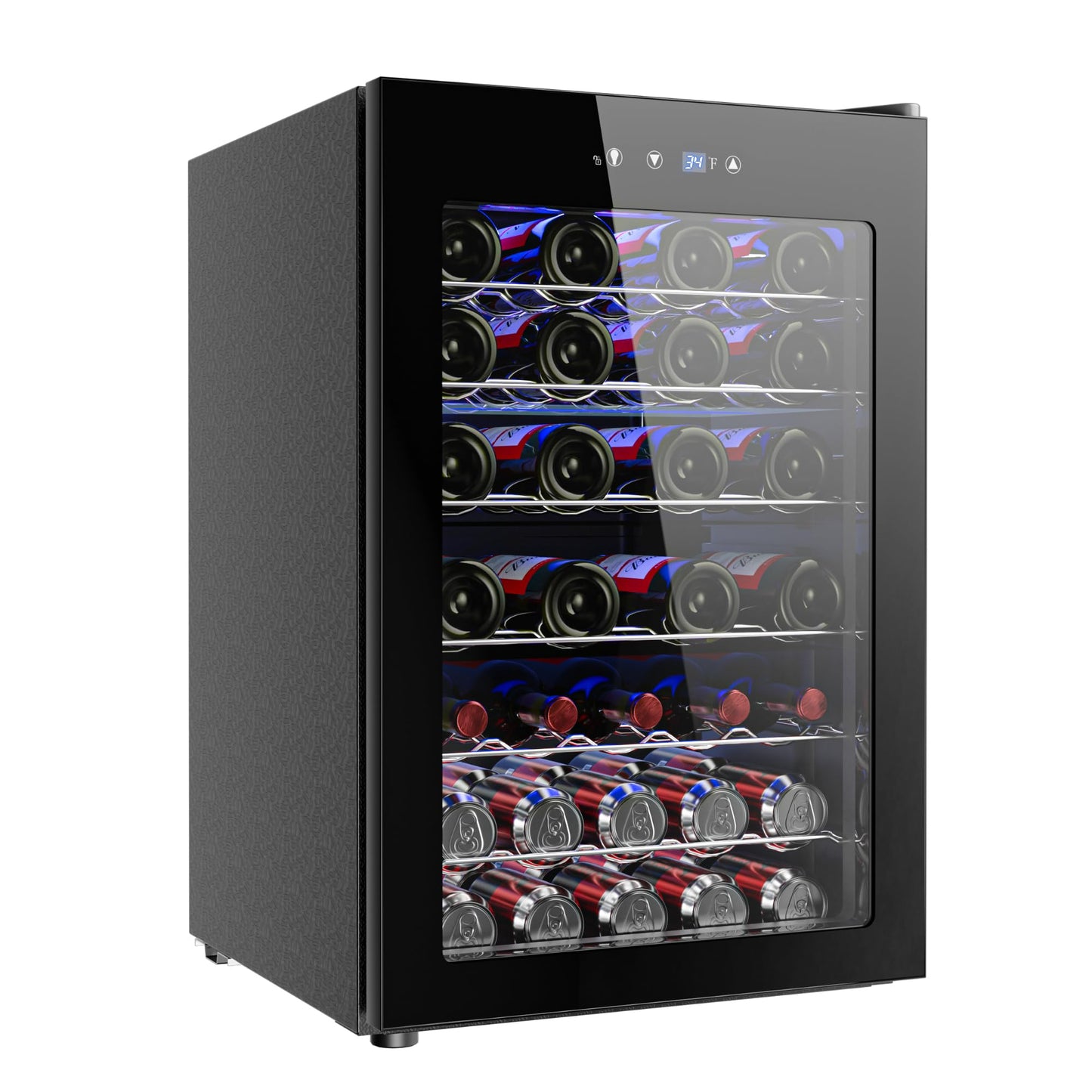 EUHOMY 45 Bottle Wine Cooler Refrigerator Small Built-in Wine Beverage Cooler