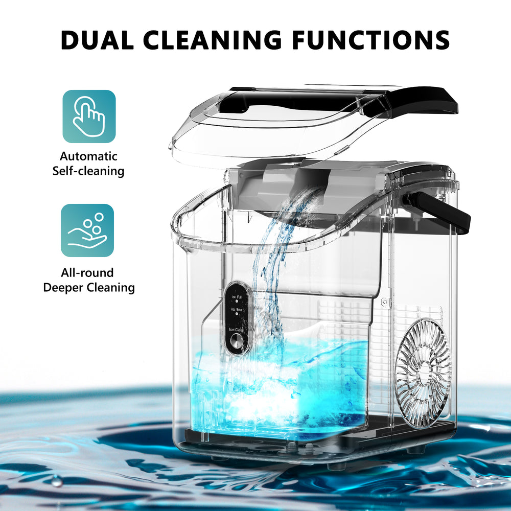 
                      
                        EUHOMY Auto-Cleaning 10'' Nugget Ice Countertop Ice Maker with Handle - Euhomy
                      
                    