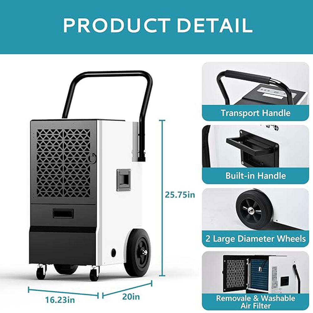 
                      
                        【Shipping on December 15th】 EUHOMY 160 Pints Commercial Dehumidifier,Large Dehumidifier Timer and 4 Wheels,Industrial Dehumidifier for Flood Repairs,Drying Basement,Warehouse and Factory
                      
                    