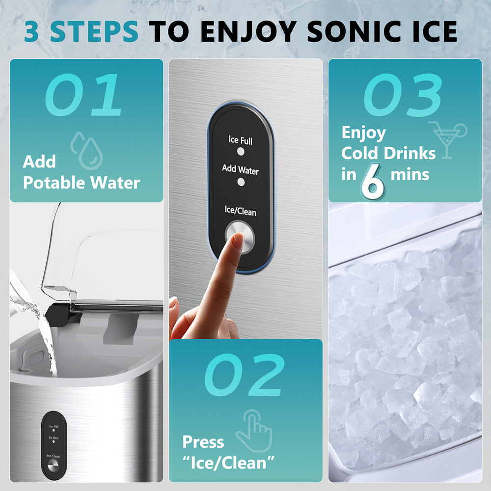 
                      
                        EUHOMY Portable Nugget Ice Maker Countertop Auto-Cleaning Sonic - Euhomy
                      
                    