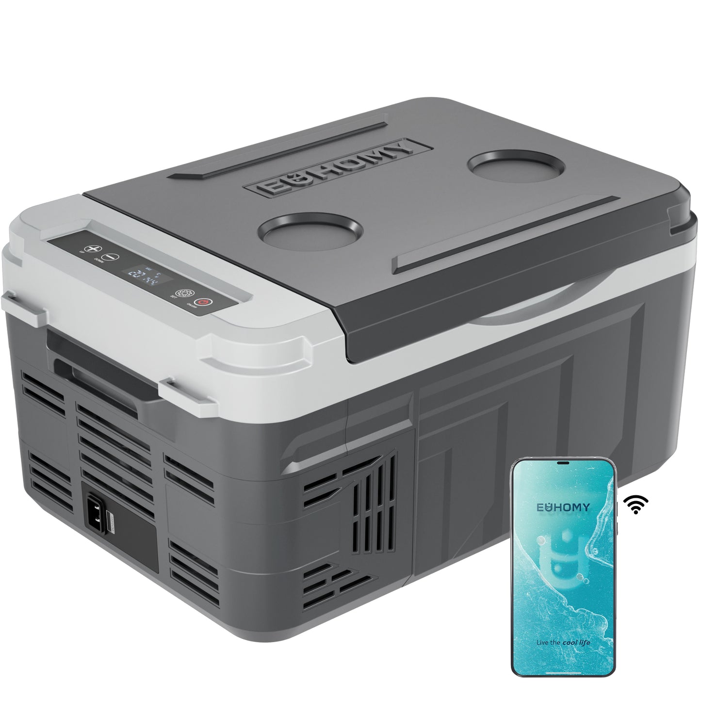 EUHOMY Electric Cooler APP Control Car refrigerator Portable Freezer