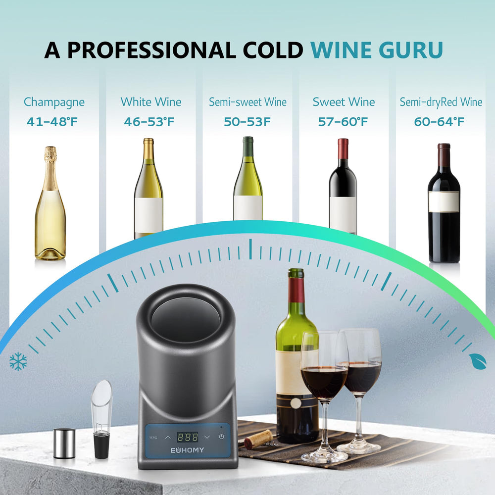 
                      
                        EUHOMY Wine Chiller Electric, Portable Wine Bottle Chiller for 750ml Wine & Champagne
                      
                    