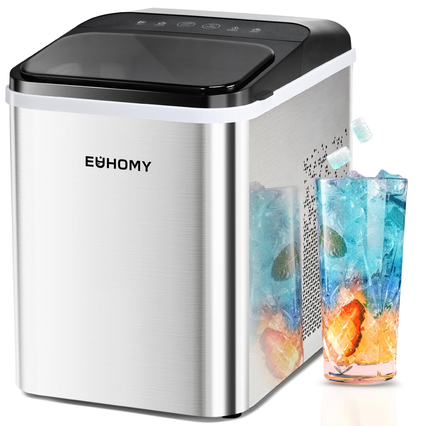 Euhomy Nugget Ice Maker –  8-Min Fast Ice, 35lbs Daily, Self-Cleaning