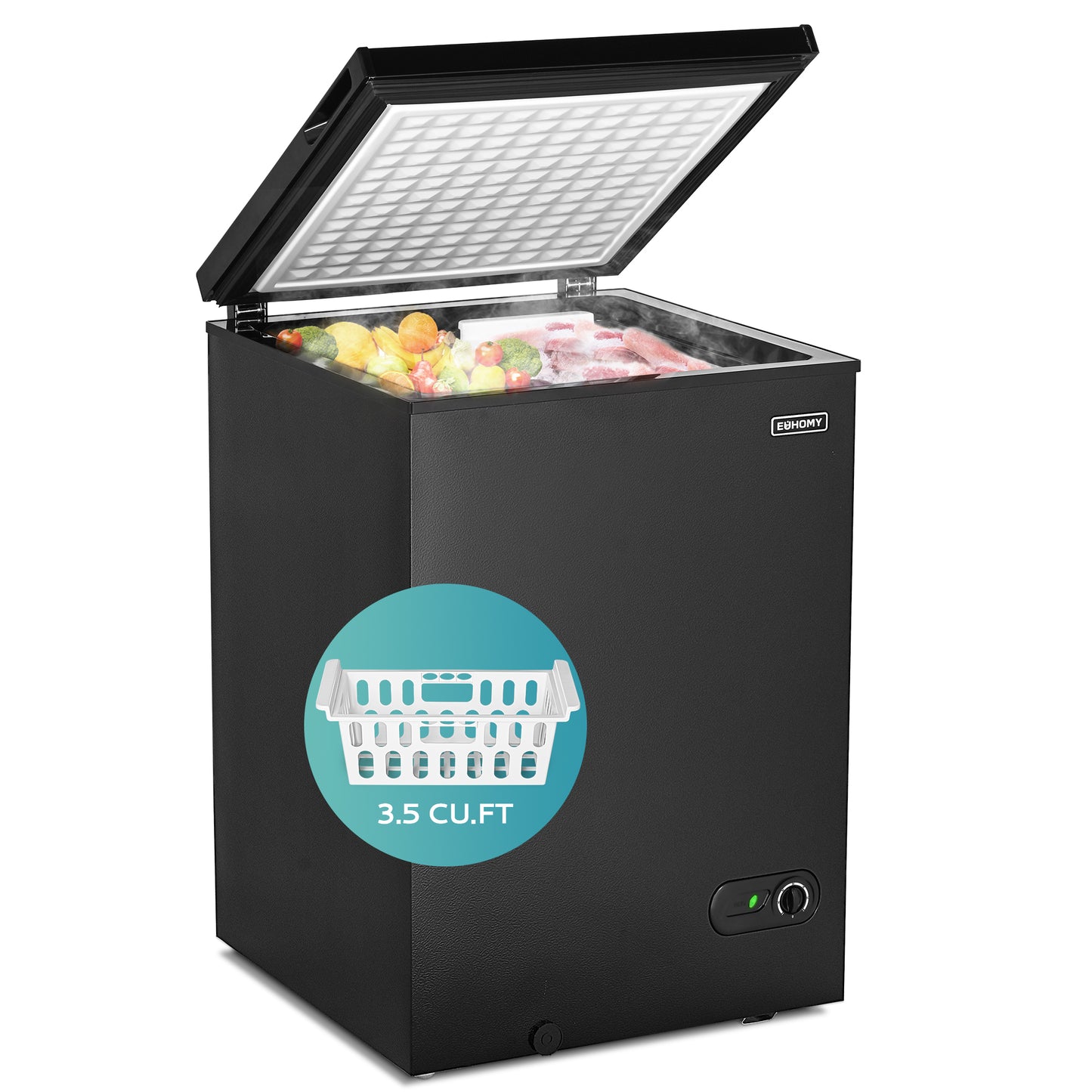 EUHOMY Chest Freezer with Removable Basket, Small Deep Freezer