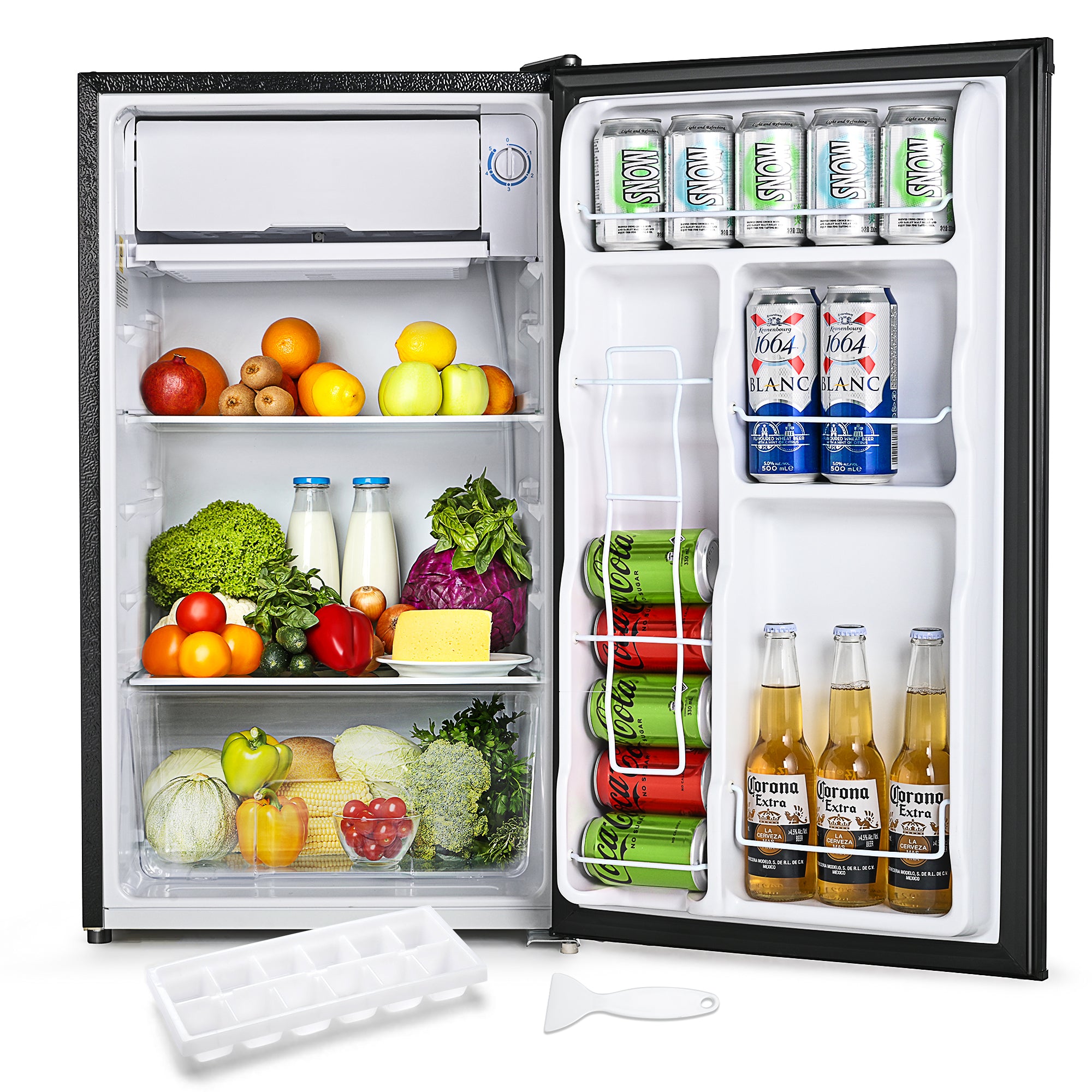 EUHOMY Mini Fridge with Freezer, Single Door Compact Refrigerator - Euhomy